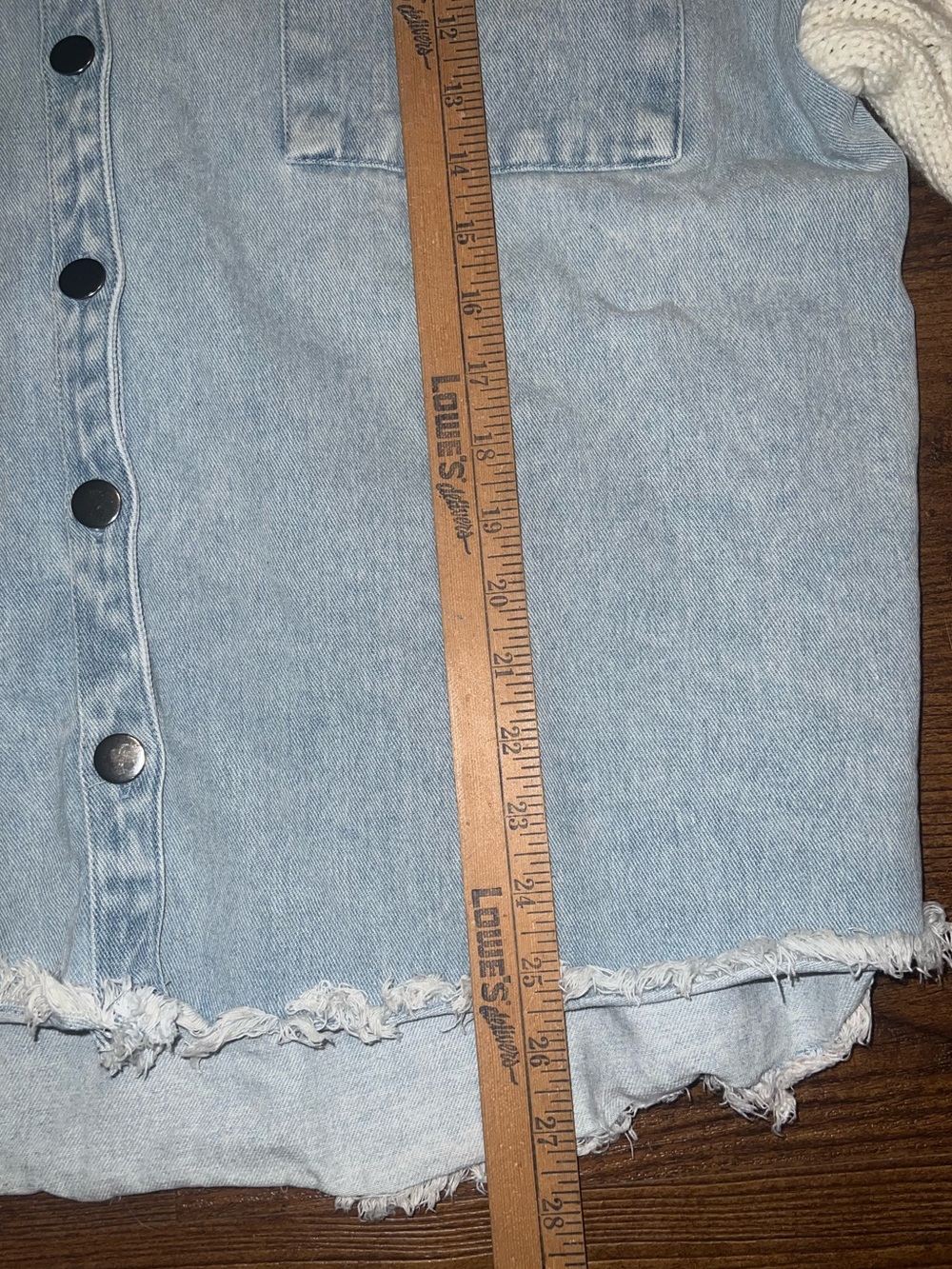 Blu Pepper Oversized Denim Two Tone Knit Sleeve Boho Casual Shacket Size XL - Picture 13 of 13